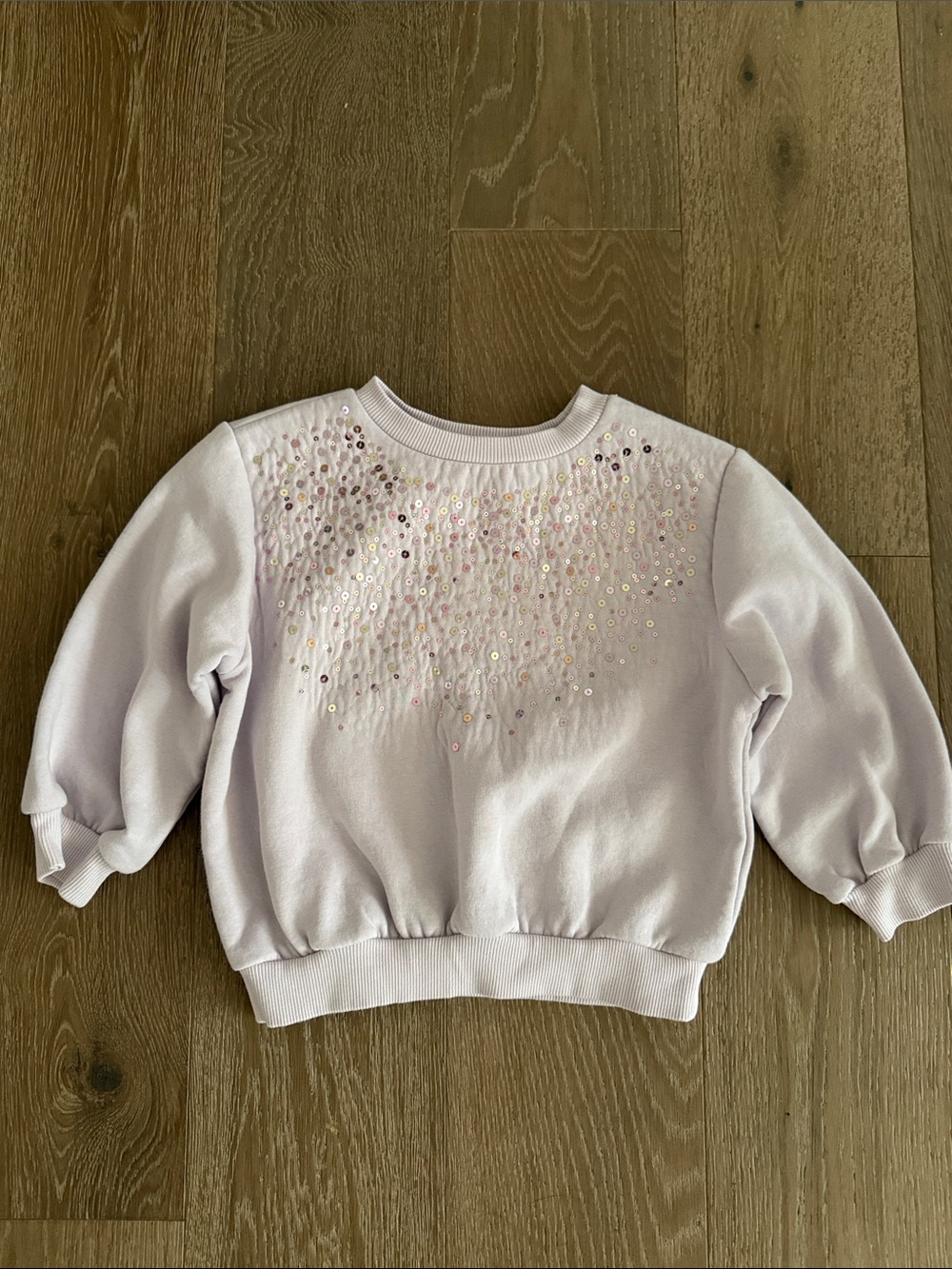 Girls H&M purple sequin sweater. Size:4T. Gently Used.